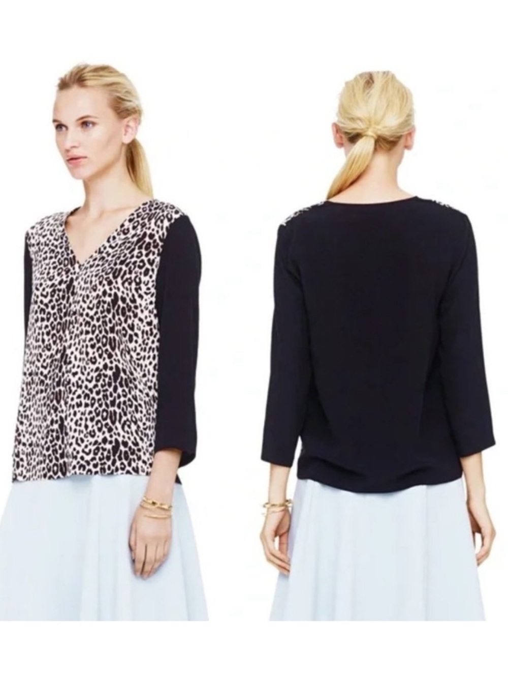 🐆 Unleash Your Inner Wild Side - Club Monaco Krista Leopard Print Silk Top! 🐆
